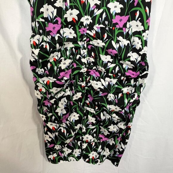 Veronica Beard Janis Ruched Floral Print Mini Dress Puff‎ Sleeves Size 8 - Picture 9 of 15
